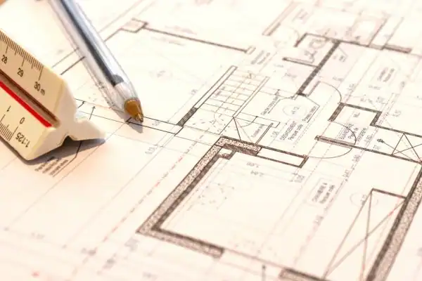 Image of architect Carlton drawings